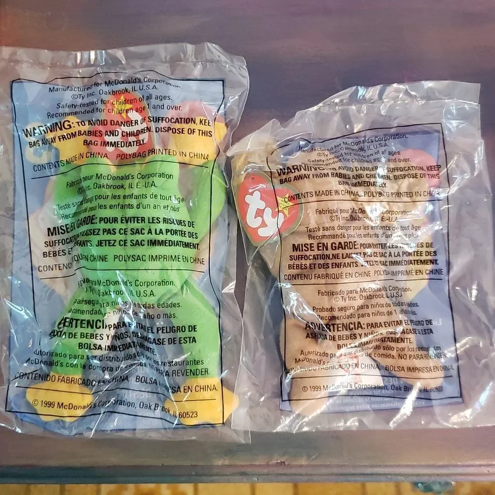 Vintage Complete Set of 12 Sealed McDonalds Teeny Beanie Babies (1999)